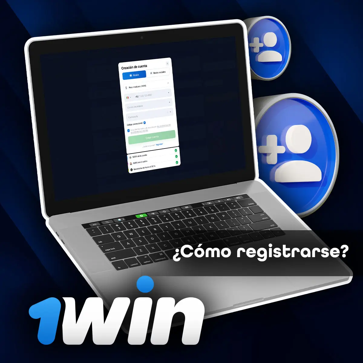 Formulario de registro en 1Win online casino