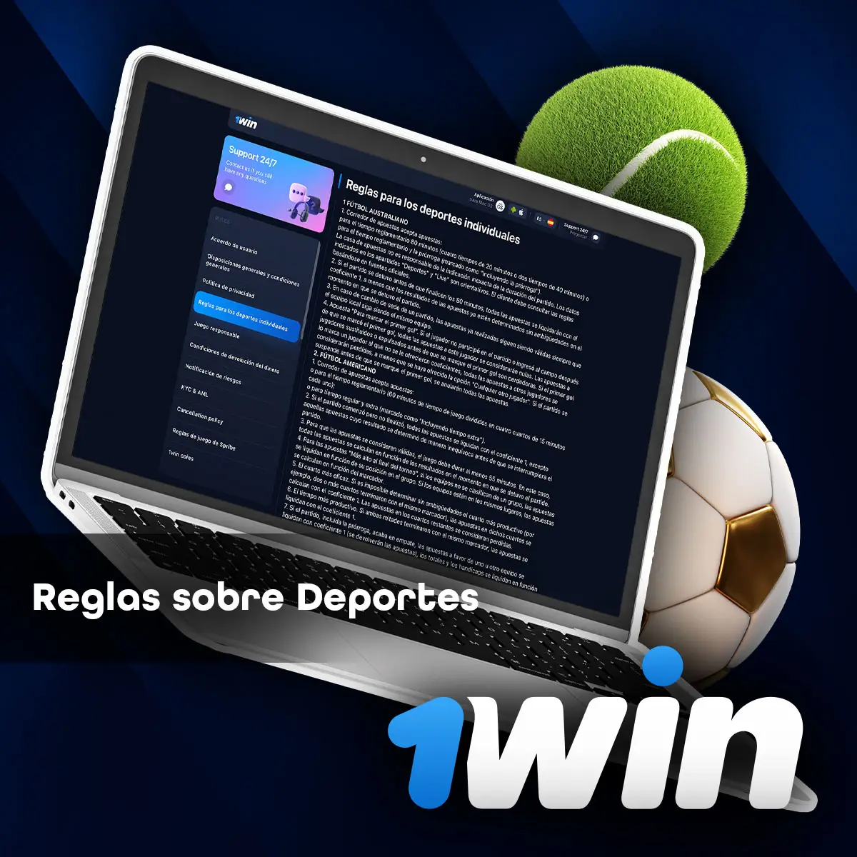 Reglas y normas de las apuestas deportivas en 1win